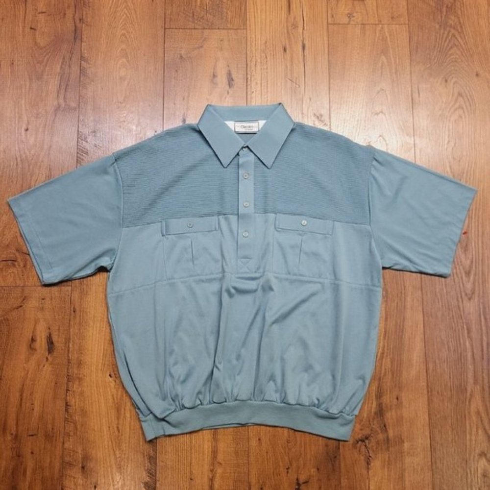 Classics By Palmland Shirt Mens Large Short Sleeve Polo Golf Elastic Waist Green
